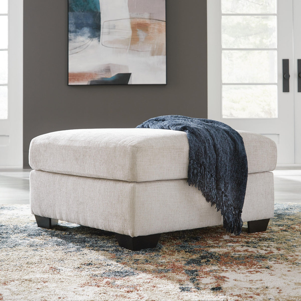 Aviemore Oversized Accent Ottoman - Stone