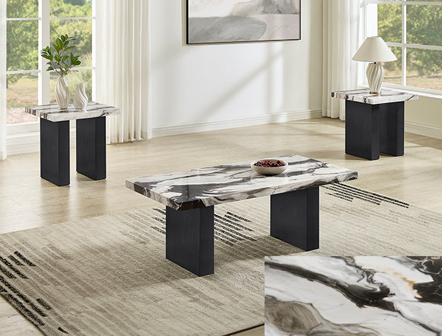 Vega Faux Marble 3-Piece Cocktail Set