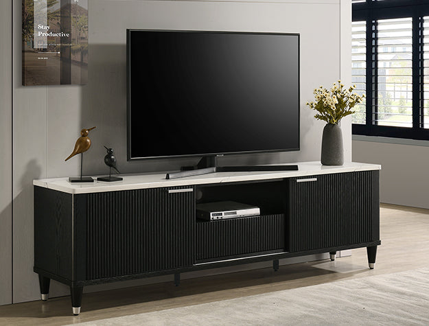 Britany Black White TV Stand