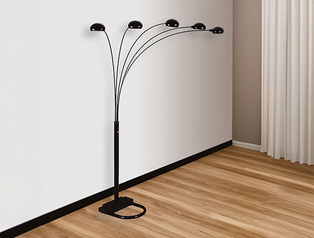 Peacock Black Shade Floor Lamp 82 Inch