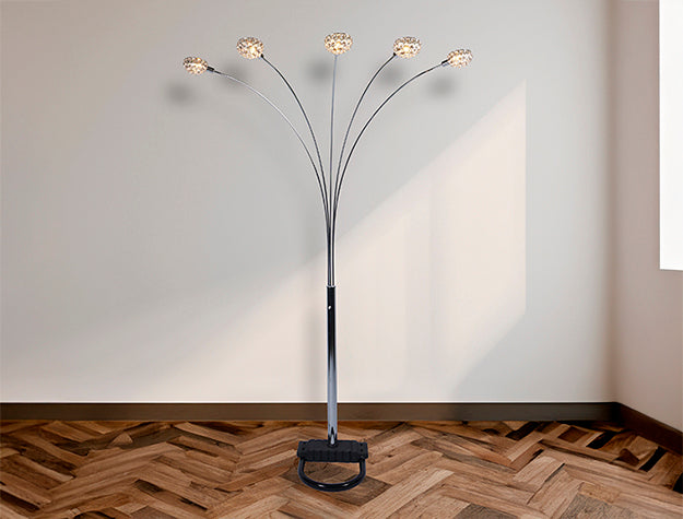 Half Chrome Moon Floor Lamp