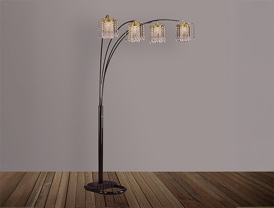 Rain Black Drop Arc Floor Lamp 84 Inch