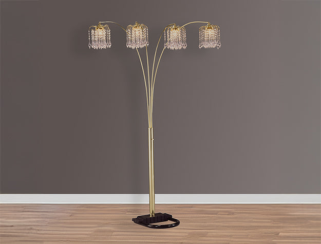 Rain Gold Drop Arc Floor Lamp 84 Inch