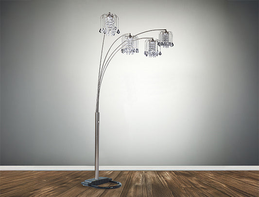 Rain Pewter Drop Arc Floor Lamp 84 Inch