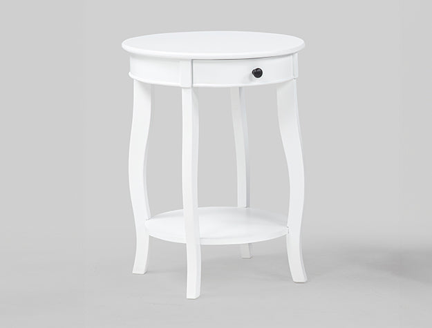 Jacie White Chairside Table