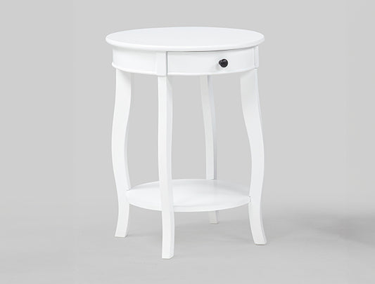 Jacie White Chairside Table