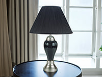 26 Inch Black Porcelain Table Lamp with Shade
