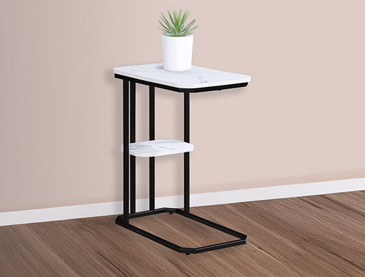 Ida Black White Faux Marble Chairside Table